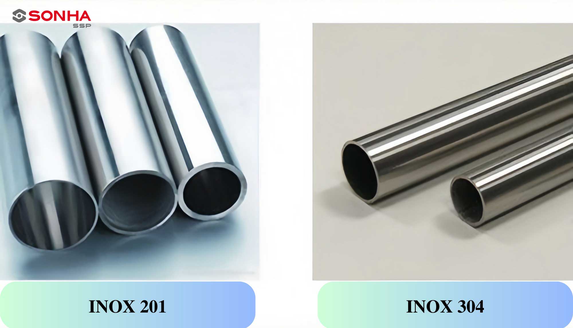 ống inox 201 và inox 304