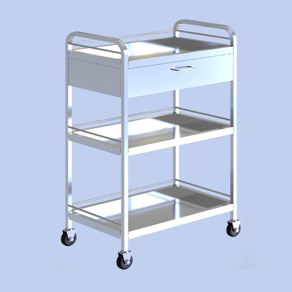 Small trolleys for medical equipment transport