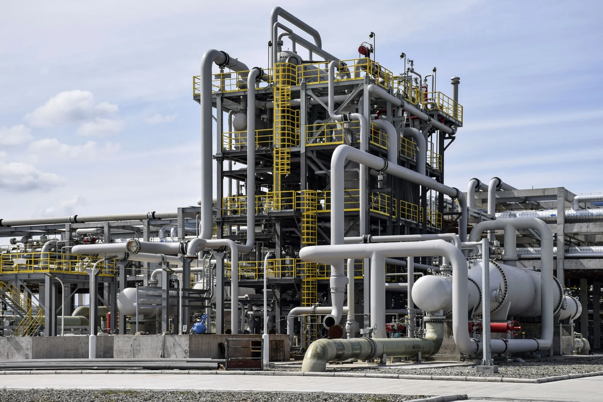 Industrial Stainless Steel Piping System At Processing Plant