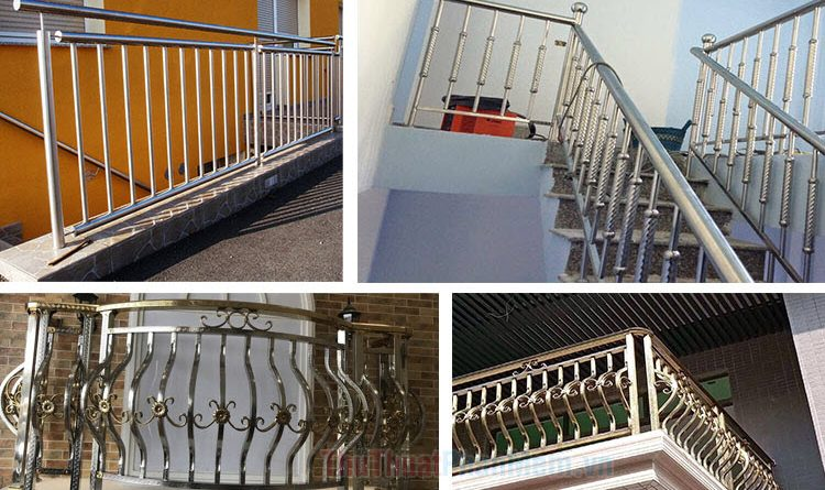 Balcony railings made from stainless steel pipes
