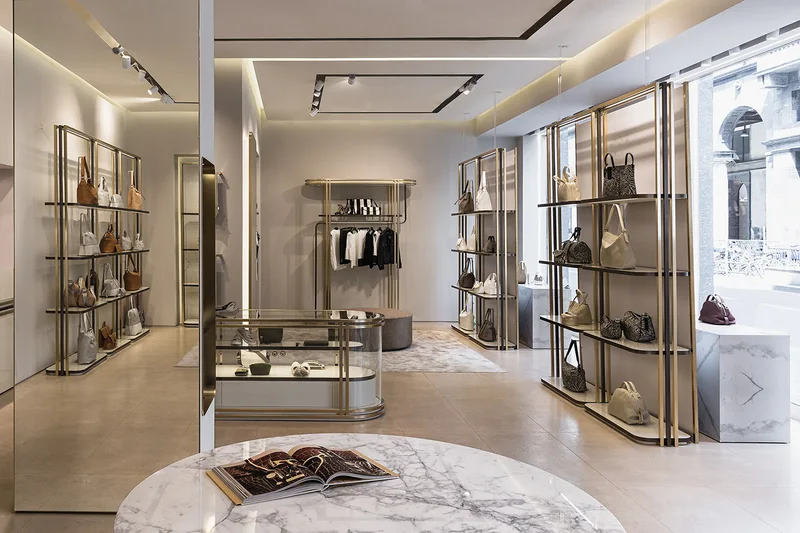 Shelving units made from decorative welded stainless steel.