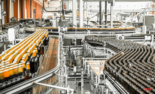 A beverage production line made from premium stainless steel.