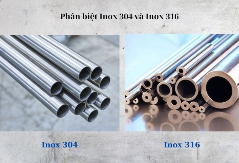 Phân biệt ống inox 304 và inox 316
